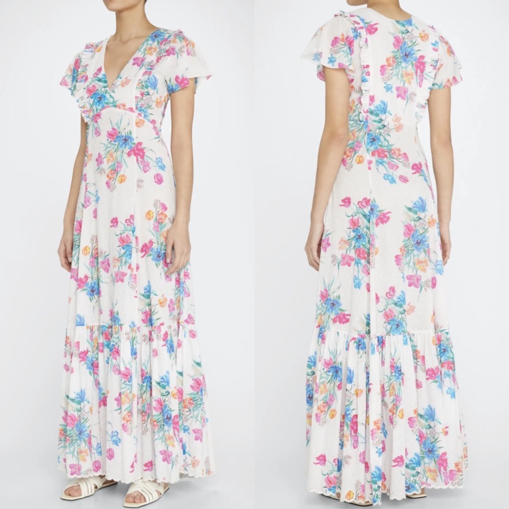 Nwt Loveshackfancy Vinnie Short Flutter Sleeve Ma… - image 1